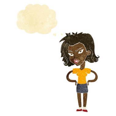 el HIPS düşünce balonu ile kadınla çizgi film