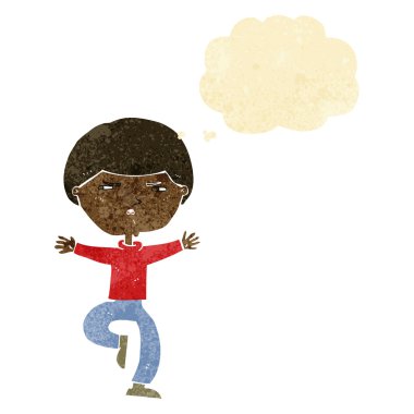 Düşünce baloncuğu olan kızgın bir adam.