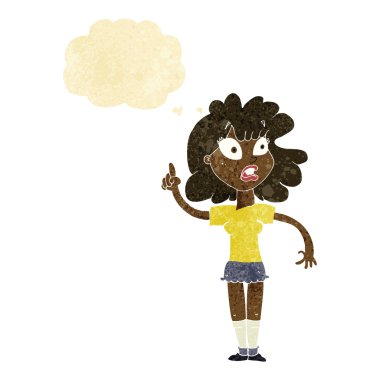 çizgi film kadın yapma noktası düşünce balonu ile