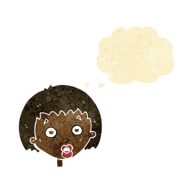 düşünce balonu ile şok kadın karikatür