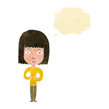 düşünce balonu ile kendini gösteren çizgi film kadın