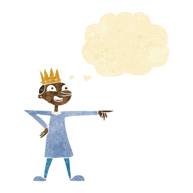 Düşünce baloncuğu ile prensi gösteren çizgi film