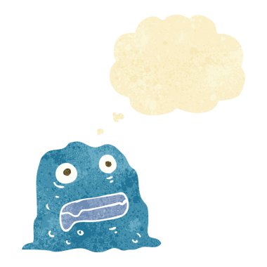 Düşünce baloncuklu çizgi film yaratığı