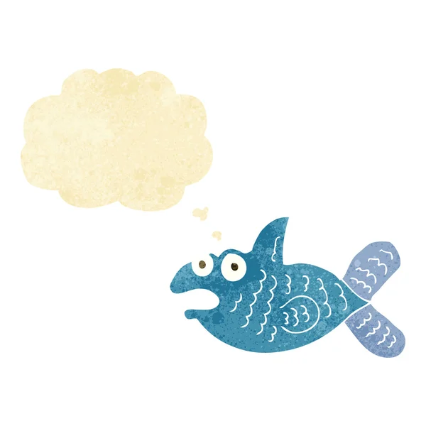 Kreslené ryby s myšlenkovou bublinou — Stockový vektor