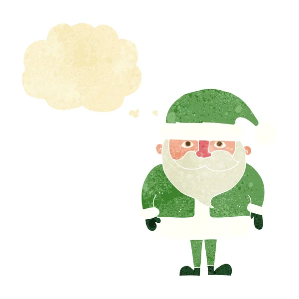 Cartoon santa claus met gedachte zeepbel — Stockvector