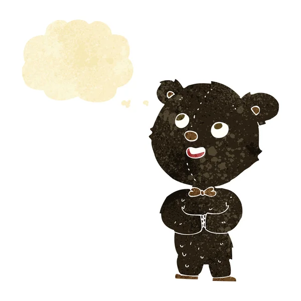 Καρτούν χαριτωμένο αρκουδάκι με φούσκα σκέψης — Διανυσματικό Αρχείο