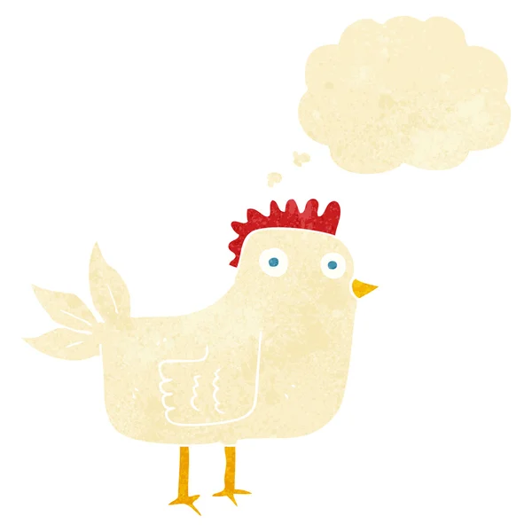 Cartoon hen with thought bubble — Stock Vector
