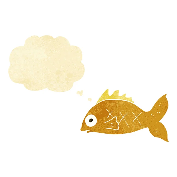 Peces de dibujos animados con burbuja de pensamiento — Vector de stock