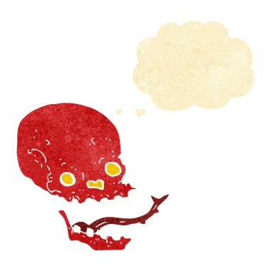 Düşünce baloncuklu ürkütücü kafatası