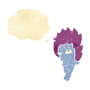 Düşünce baloncuklu vampir kafası.