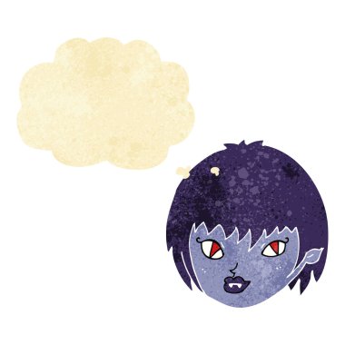 Düşünce baloncuklu vampir kız suratı