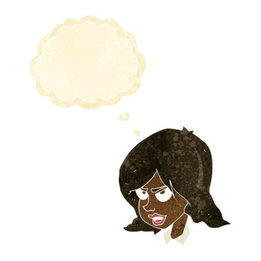 çizgi film kadın düşünce balonu ile rahatsız