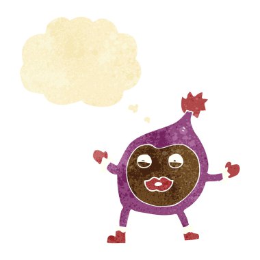 karikatür komik yaratık düşünce balonu ile