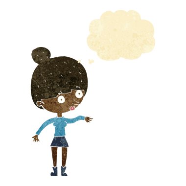 Karikatür, düşünce balonlu kadını şaşırttı.