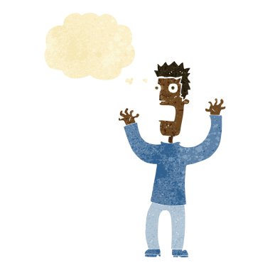 Çizgi film, düşünce balonlu adamı dehşete düşürdü.