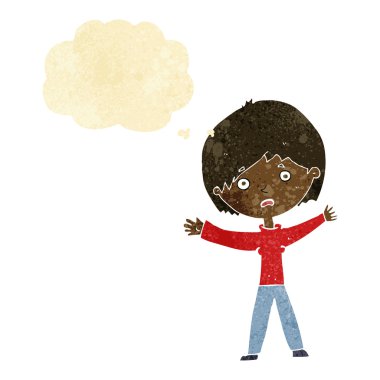 düşünce balonu ile endişeli kadın karikatür