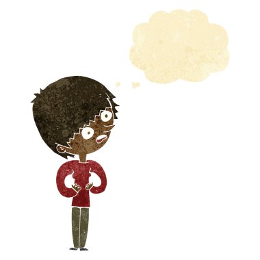 düşünce balonu ile şok kadın karikatür
