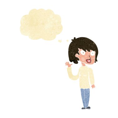 kabarcık karikatür sallayarak kadınla sanıyordum