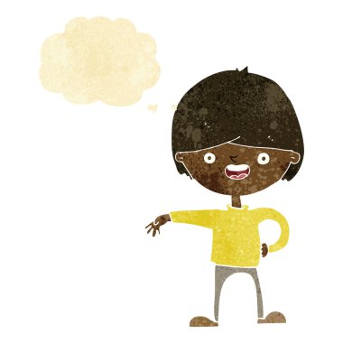 çizgi film mutlu adam düşünce baloncuğu ile