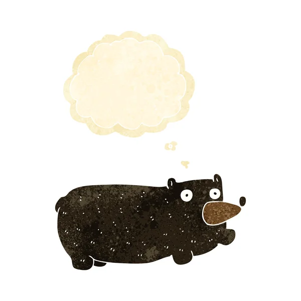 Смішний мультяшний ведмідь з мисленням бульбашки — стоковий вектор