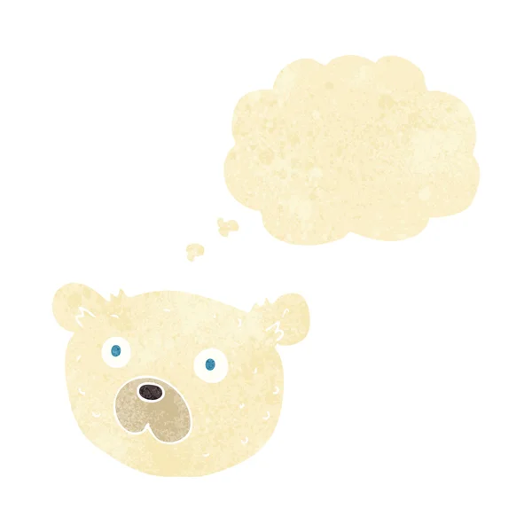 Dibujos animados oso polar con burbuja de pensamiento — Vector de stock