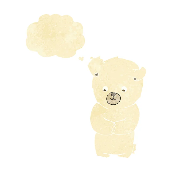 可爱的卡通片北极熊，有思想泡沫 — 图库矢量图片
