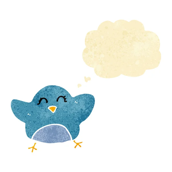 Uccello del fumetto con bolla di pensiero — Vettoriale Stock