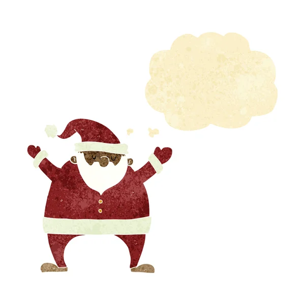 Cartoon santa claus with thought bubble — Stock Vector