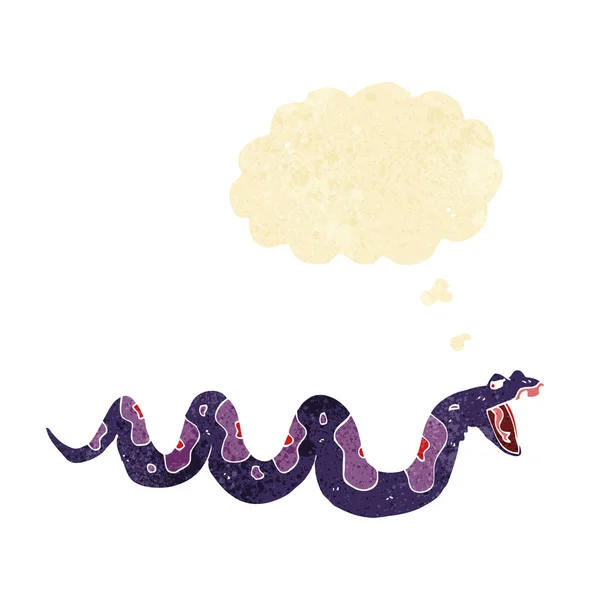 Düşünce baloncuklu zehirli yılan. — Stok Vektör