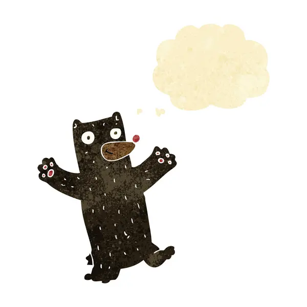 卡通黑色熊带思想泡泡 — 图库矢量图片