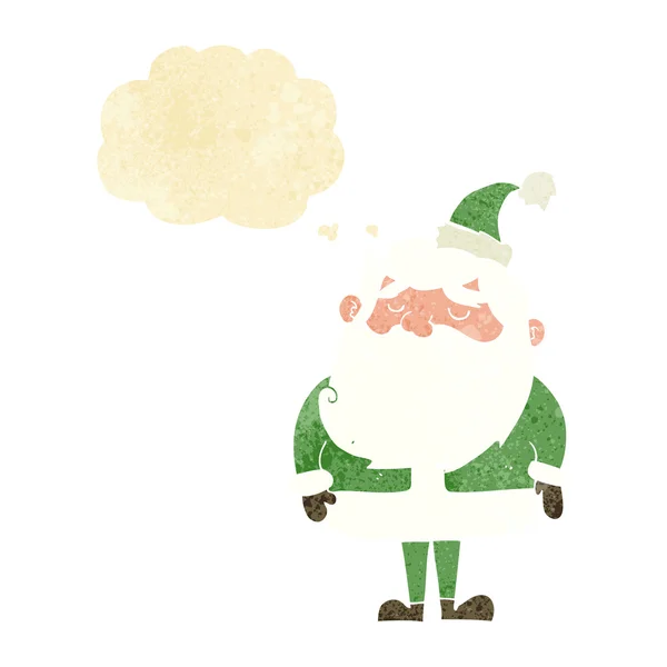 Cartoon santa claus with thought bubble — Stock Vector