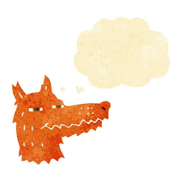 与思想泡泡卡通自鸣得意的狐狸脸 — 图库矢量图片