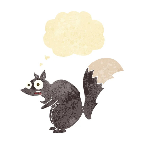 Divertente scoiattolo spaventato cartone animato con bolla di pensiero — Vettoriale Stock
