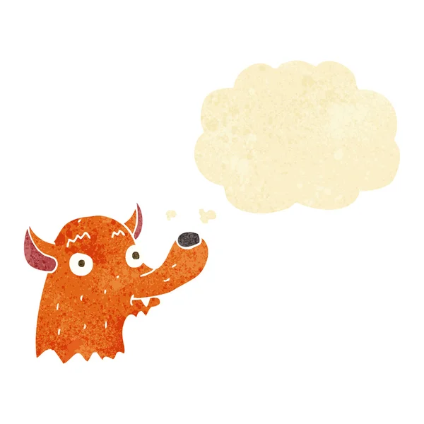 Dessin animé renard heureux avec bulle de pensée — Image vectorielle