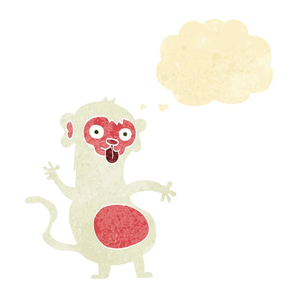 Забавный мультяшный обезьяна с мыльным пузырем — стоковый вектор