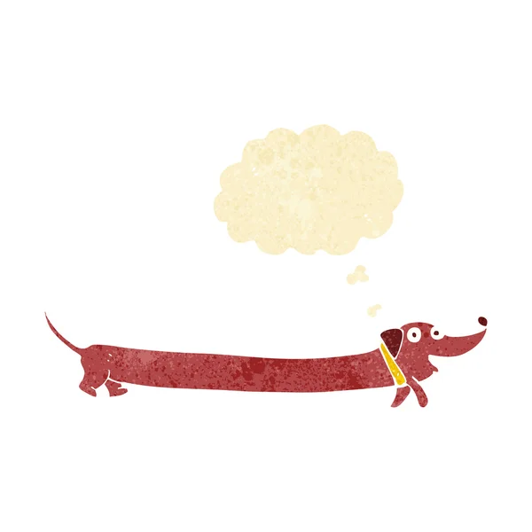 Cartoon dachshund with thought bubble — Stock Vector