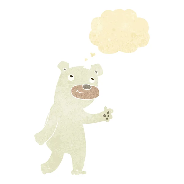 Roztomilý kreslený lední medvěd s myšlenkovou bublinou — Stockový vektor