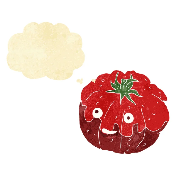 卡通快乐番茄与思想泡泡 — 图库矢量图片