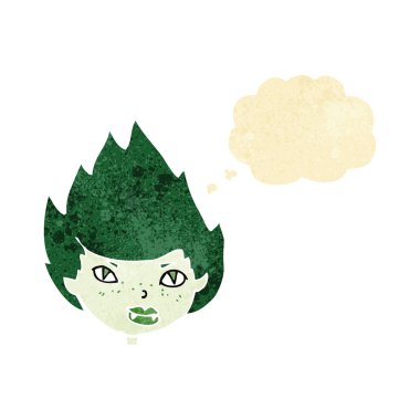 Düşünce baloncuklu vampir kafası.