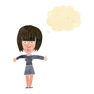 çizgi film kadın düşünce balonu ile rahatsız