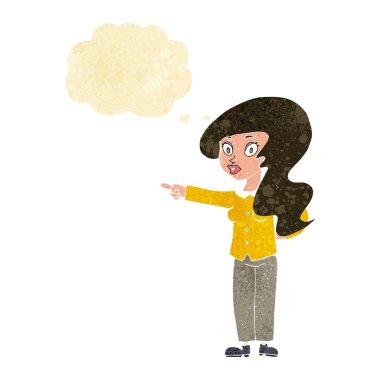 çizgi film güzel kadın düşünce balonu ile işaret