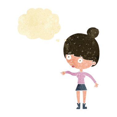 Karikatür, düşünce balonlu kadını şaşırttı.