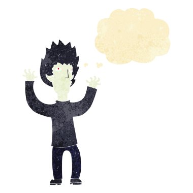 Düşünce baloncuklu çizgi film vampiri