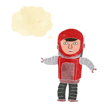 Düşünce balonu olan bir astronot.