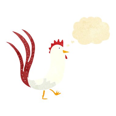 Düşünce baloncuklu horoz çizgi filmi