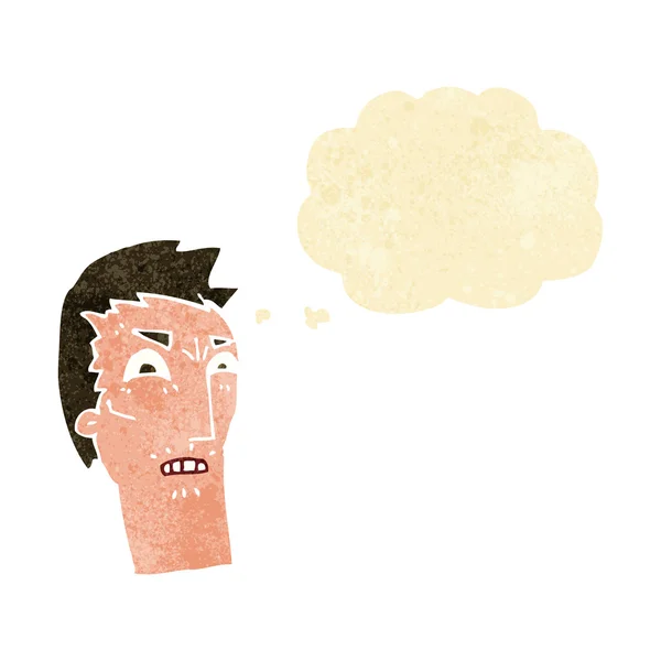 Karikatur wütendes Gesicht mit Gedankenblase — Stockvektor