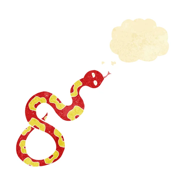 Cartoon snake with thought bubble — Stock Vector
