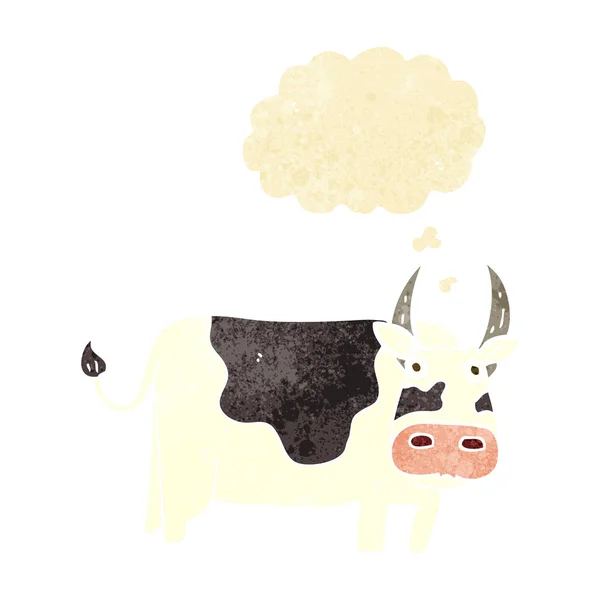 Kreslený býk s myšlenkovou bublinou — Stockový vektor