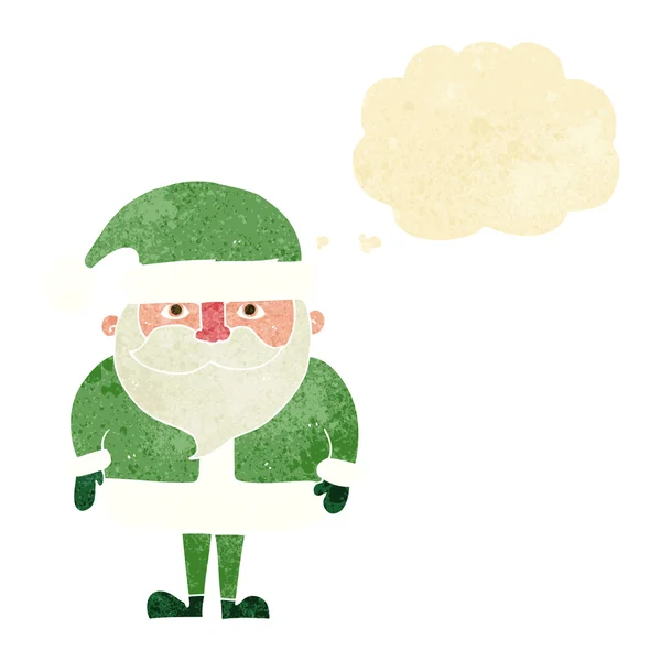 Cartoon happy santa claus with thought bubble — Stock Vector