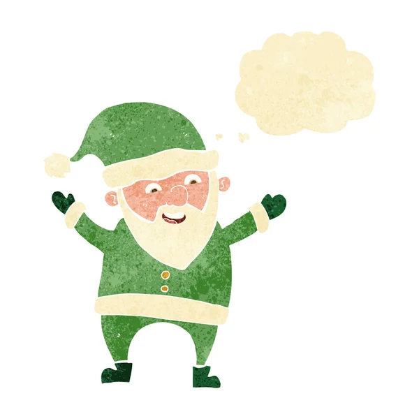 Cartoon santa claus with thought bubble — Stock Vector